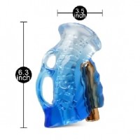 Male Masturbator with Gold Bullet, 9 Function, Silicone (TPE + ABS), Waterproof, USB Rechargeable, BLUE